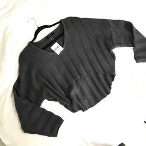 NWT DARK GREY FOREVER 21 CROP SWEATER